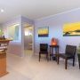 Interior view of reception area facing into treatment room 1