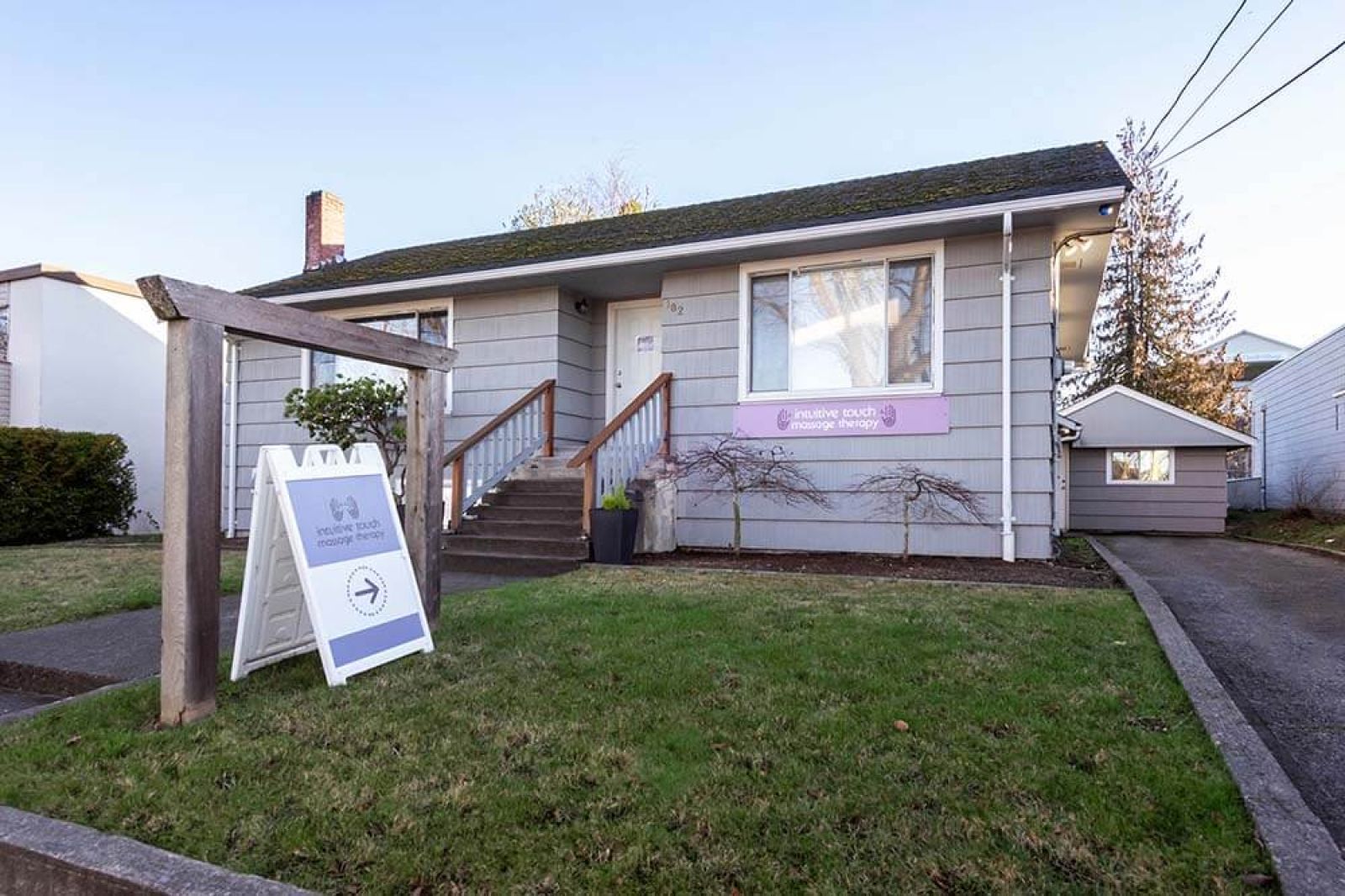 Front view of new location for Intuitive Touch Massage Therapy in downtown Parksville